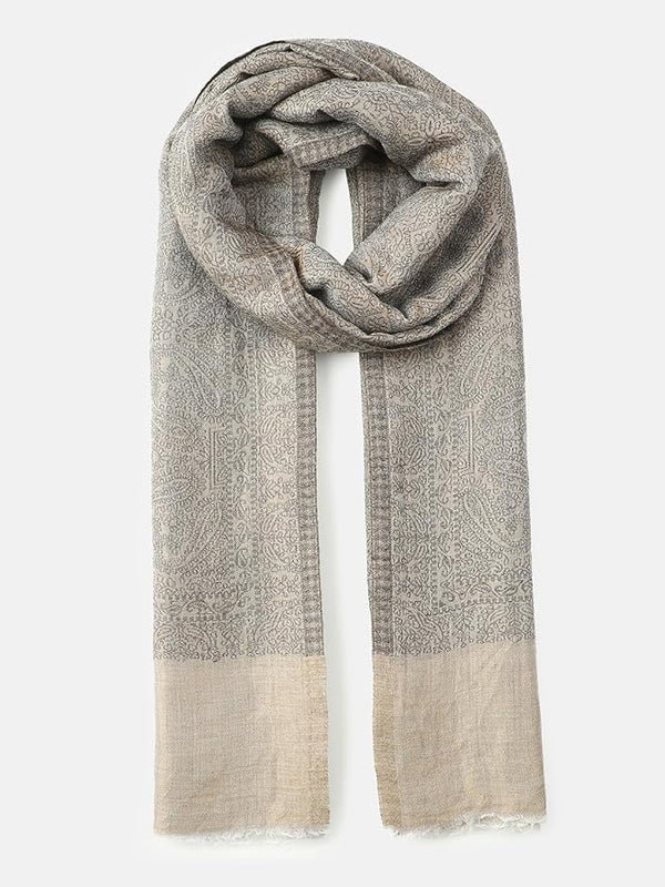 Lustrous Paisley Wool Shawl