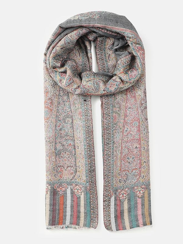 grey Kani Jacquard wool Shawl