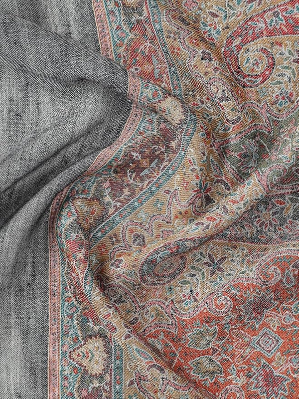 grey Kani Jacquard wool Shawl